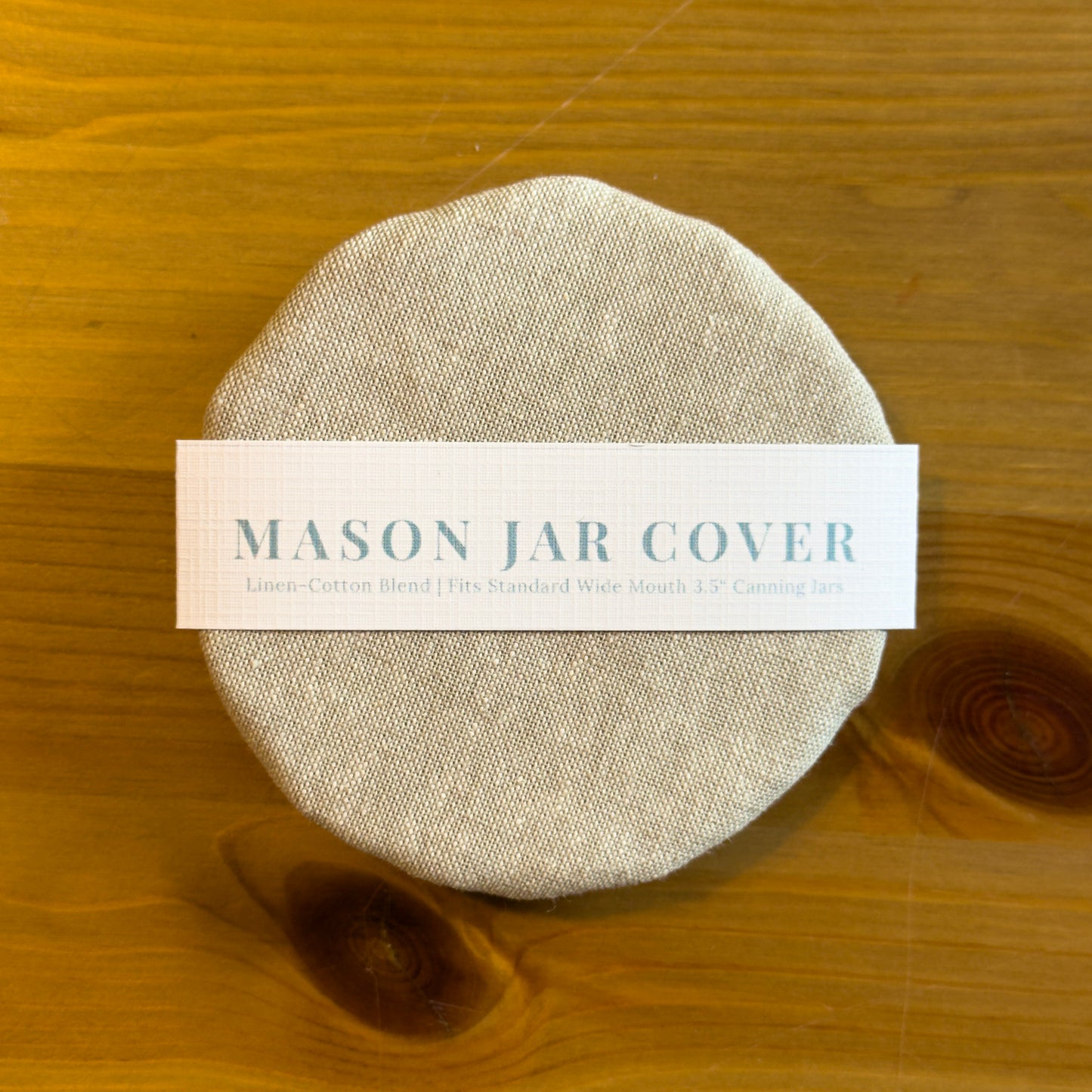 Linen Mason Jar Cover